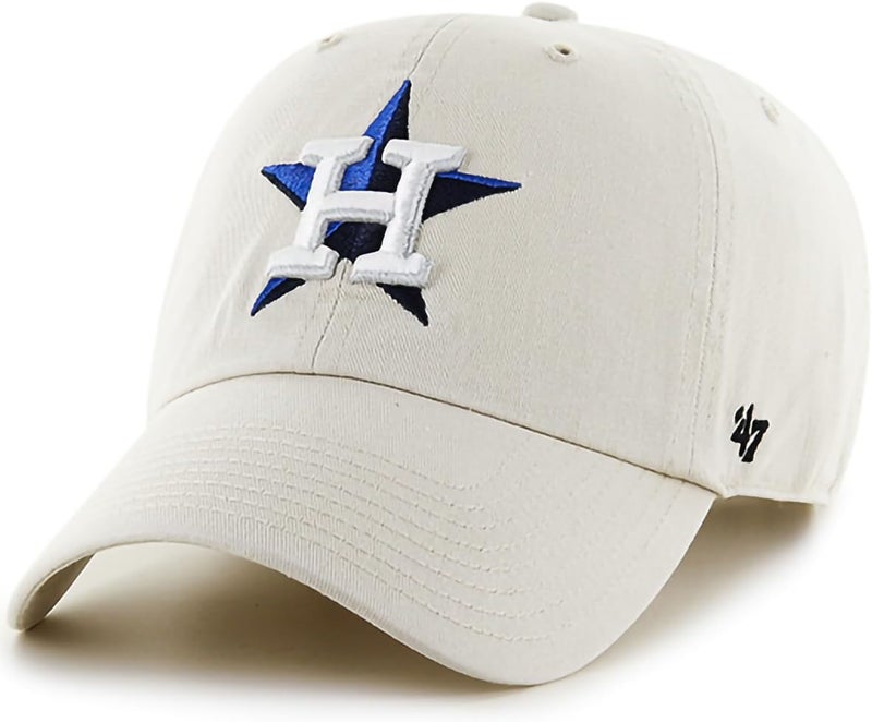 47 Brand MLB Natural Primary Logo Clean Up Adjustable Baseball Cap Hat, Adult One Size Fits All - Image 1